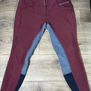 Romfh Burgundy Full Seat Breeches Riding Pants – Size 34R